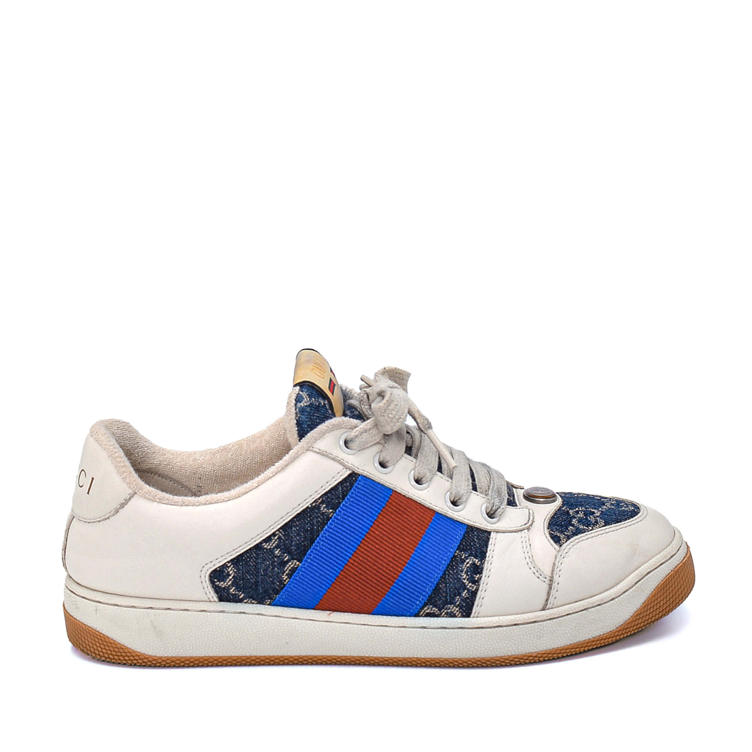 Gucci - Denim GG Supreme&White Leather Sneakers